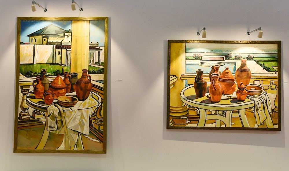 İlham Əliyev Tahir Salahovun 90 illik yubiley sərgisində - FOTOLAR