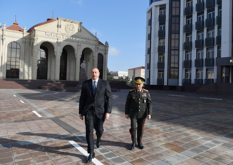Ramil Usubov dövlət başçısına raport verdi - FOTOLAR