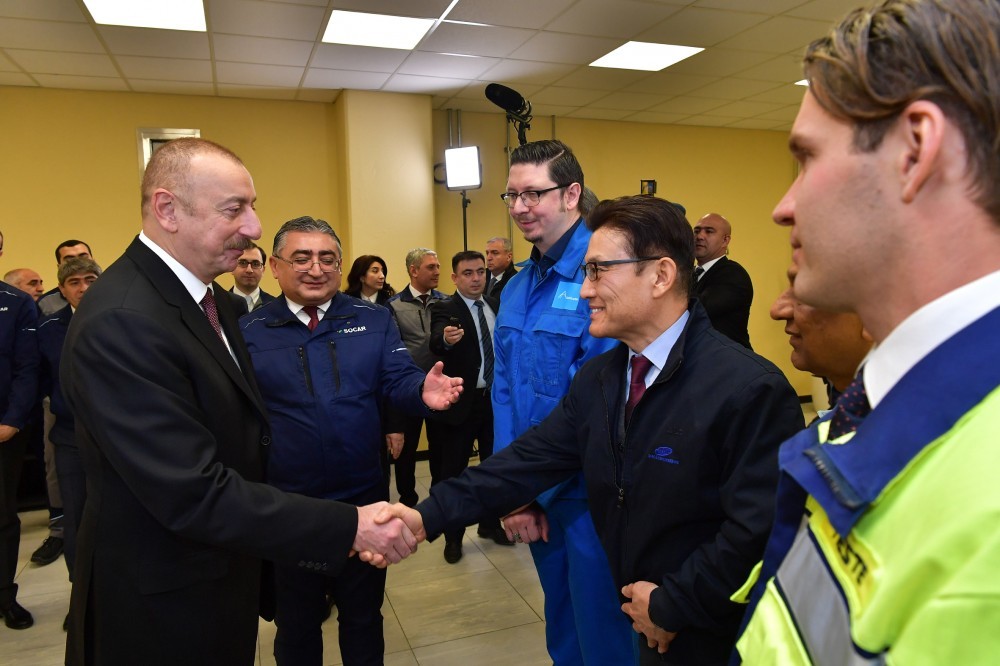 İlham Əliyev “SOCAR karbamid” zavodunun açılışında - FOTOLAR-YENİLƏNİB