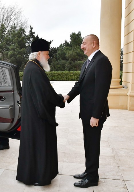 İlham Əliyev Patriarx Kirillə görüşüb - FOTO