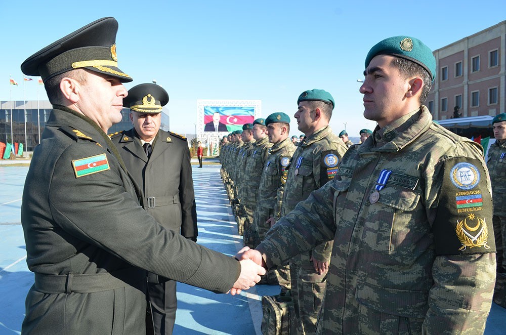 Azərbaycan sülhməramlılarının bir qrupu vətənə qayıtdı - FOTO