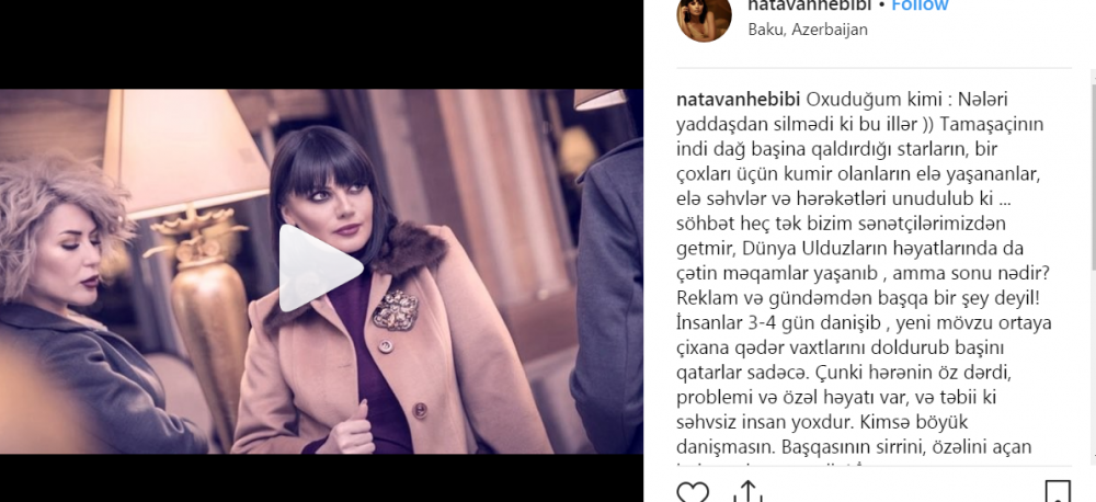 Natavan Həbibi Ayseldən YAZDI: "Amma heyiflər olsun ki..."