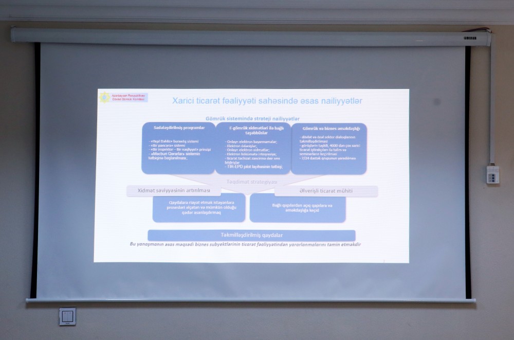 Gömrük sistemində həyata keçirilən yeniliklərlə bağlı mətbuat konfransı keçirilib - FOTOLAR