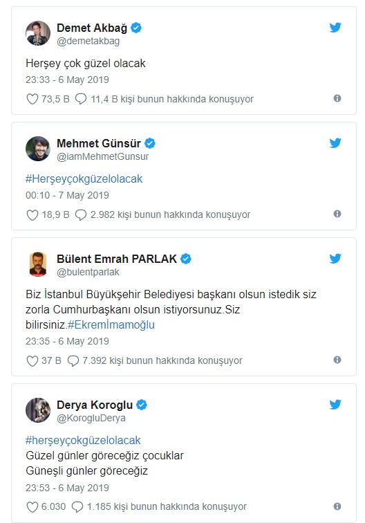 Məşhurlar İmamoğluna belə dəstək oldu -  FOTO