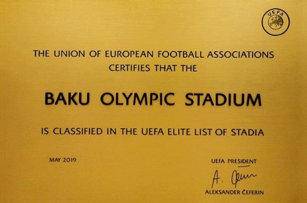UEFA Bakı Olimpiya Stadionu "Elit stadionlar" siyahısına daxil etdi - FOTO