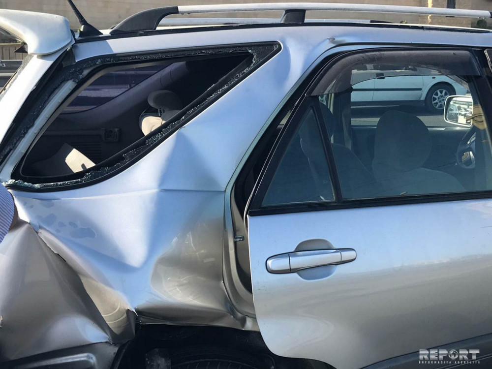 Çörək Zavoduna aid "QAZel" "Toyota"ya ÇIRPILDI - XƏSARƏT ALAN VAR