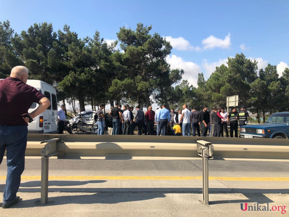 Bakı-Sumqayıt yolunda dəhşətli qəza - FOTOLAR
