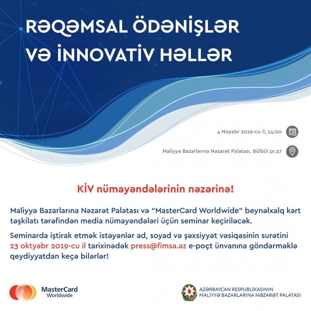 Maliyyə Bazarlarına Nəzarət Palatası seminar keçirəcək 