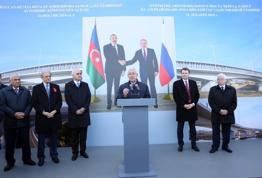 Samur çayı üzərindəki yeni avtomobil körpüsü istifadəyə verildi - FOTOLAR