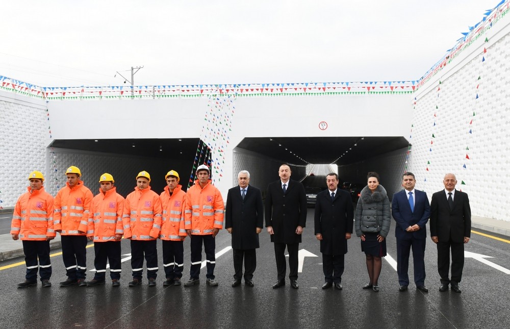 İlham Əliyev Pirşağıda avtomobil tunelinin açılışında - FOTOLAR