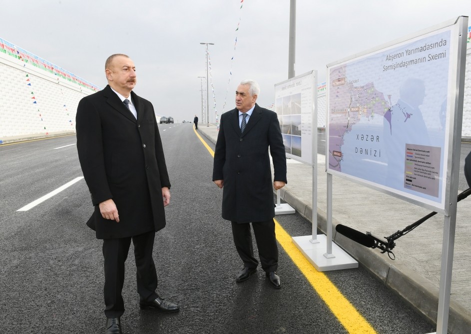 İlham Əliyev Pirşağıda avtomobil tunelinin açılışında - FOTOLAR