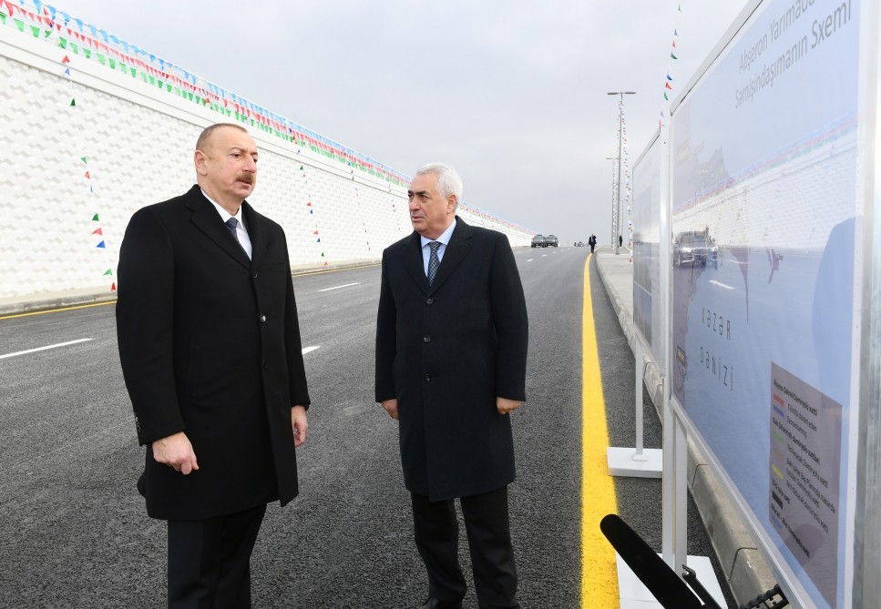 İlham Əliyev Pirşağıda avtomobil tunelinin açılışında - FOTOLAR