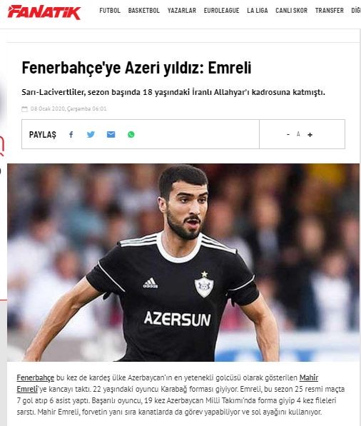 Mahir Emreli “Fənərbaxça”nın hədəfində? 