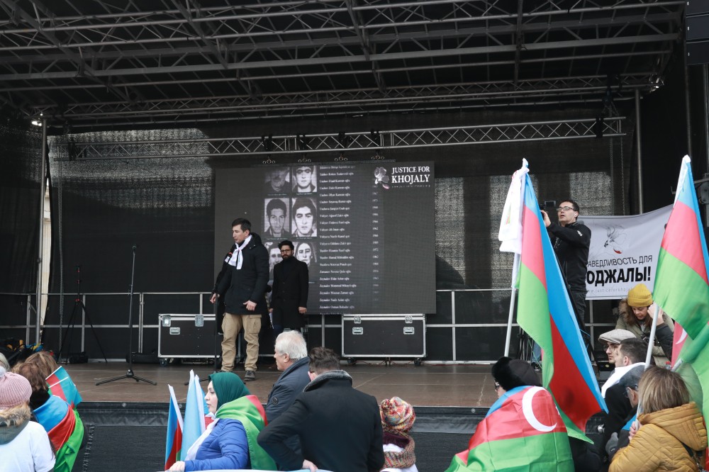 Berlində Ümumavropa Qarabağ mitinqi keçirildi - Fotolar