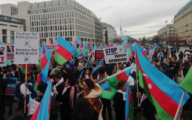Berlində Ümumavropa Qarabağ mitinqi keçirildi - Fotolar