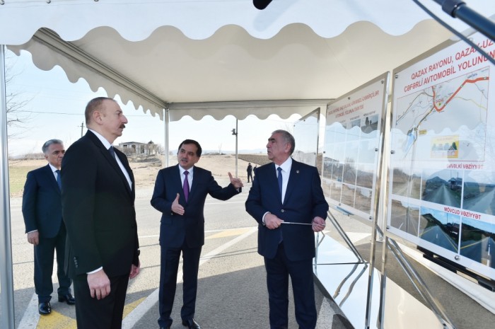 Prezident Qazaxda yol açılışında iştirak edib - FOTOLAR