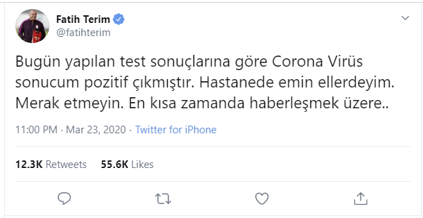 Fatih Terim koronavirusa yoluxdu - FOTO