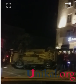 Xanım sürücü “BMW”-ni aşırdı - FOTO