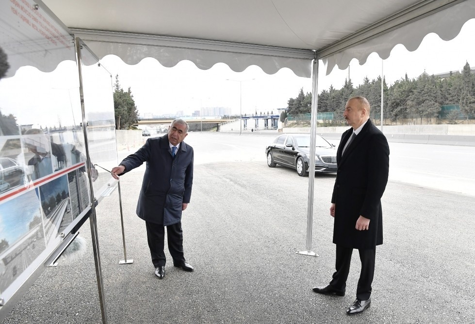Prezident Bakı-Sumqayıt yolundakı vəziyyətlə tanış oldu - FOTOLAR (YENİLƏNİB)