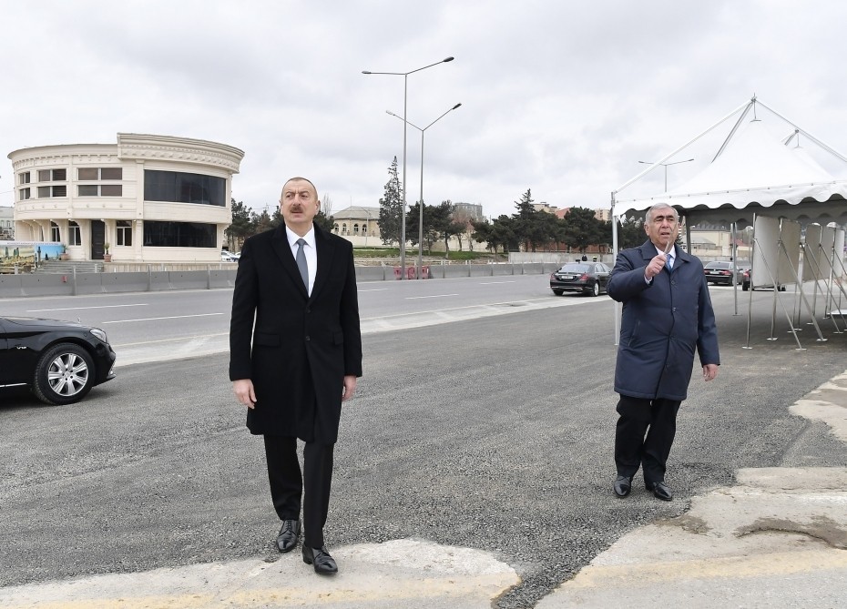 Prezident Bakı-Sumqayıt yolundakı vəziyyətlə tanış oldu - FOTOLAR (YENİLƏNİB)