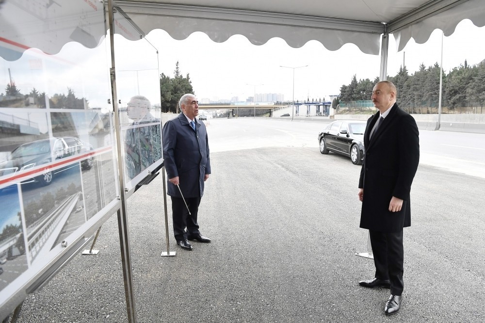 Prezident Bakı-Sumqayıt yolundakı vəziyyətlə tanış oldu - FOTOLAR (YENİLƏNİB)
