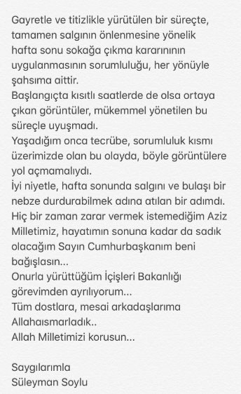 Türkiyənin daxili işlər naziri istefa verdi - FOTO