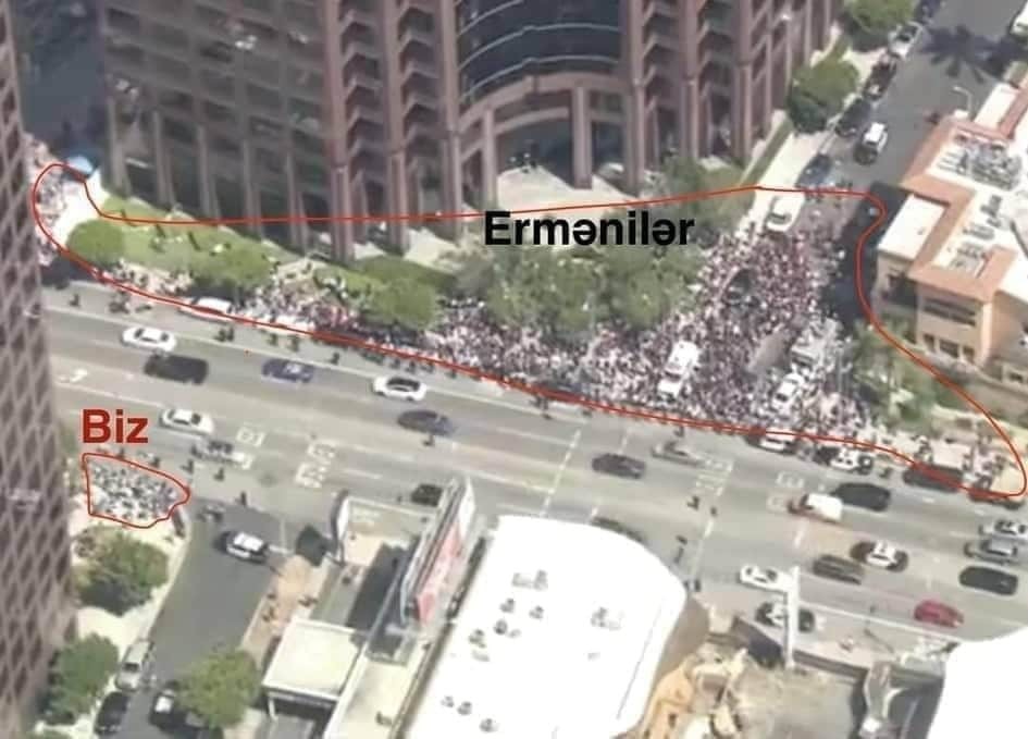 Los Ancelesdə 50 azərbaycanlıya qarşı 2000 erməni - FOTO - VİDEO