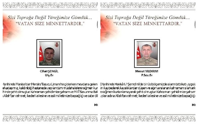 Türkiyə ordusu şəhid verdi - FOTO