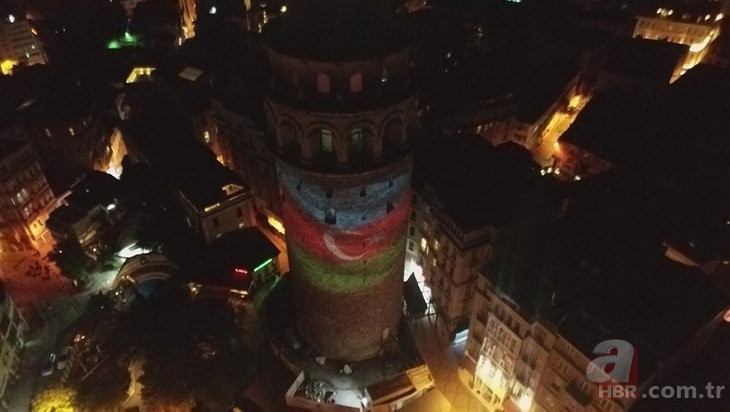 Azərbaycan bayrağı tarixi Qalata qülləsində - FOTO