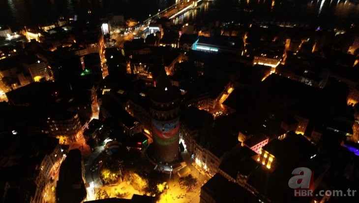 Azərbaycan bayrağı tarixi Qalata qülləsində - FOTO
