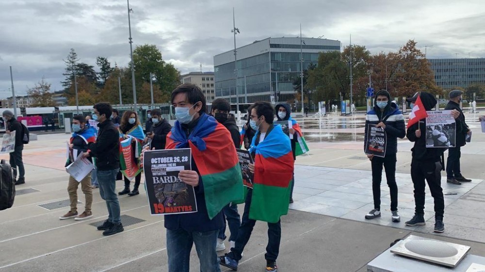 Cenevrədə Ermənistanın terrorçu hərəkətlərinə etiraz edilib - FOTO