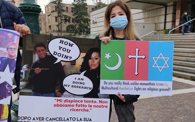 Venesiyada erməni terroruna etiraz edildi - FOTOLAR