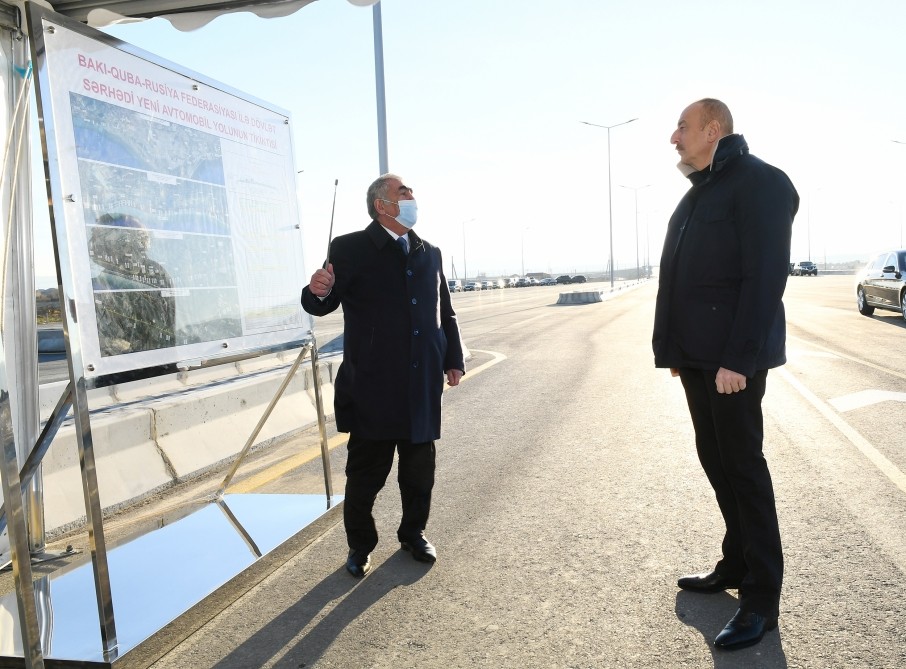 İlham Əliyev yolun açılışında iştirak etdi - FOTOLAR
