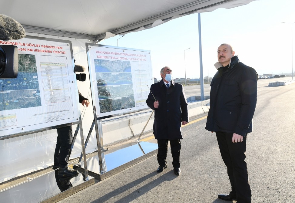 İlham Əliyev yolun açılışında iştirak etdi - FOTOLAR