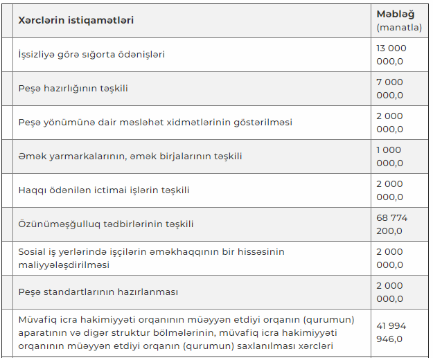 İşsizlikdən sığorta fondunun gələn il üçün büdcəsi təsdiqləndi 