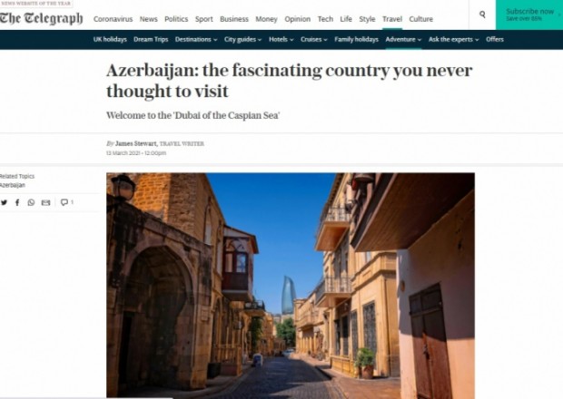 Britaniyalı jurnalistin Azərbaycanla bağlı təəssüratları “The Telegraph”da