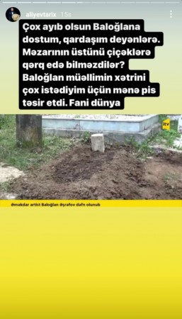"Baloğlan Əşrəfovun məzarına baxıb utandım" - Tolik (FOTO)
