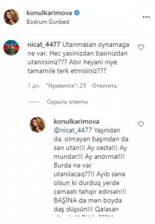 Könül Kərimovanın bu fotosu tənqid edildi