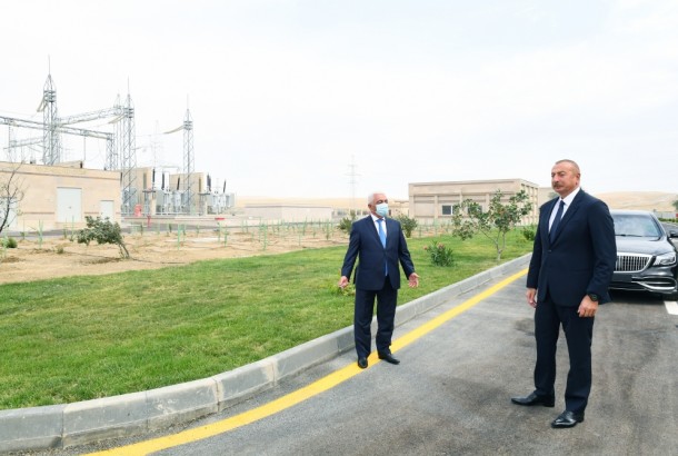 İlham Əliyev “Abşeron” yarımstansiyasının açılışında - FOTOLAR