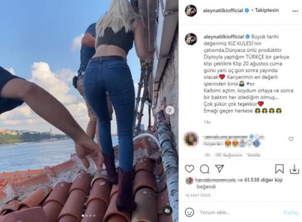 Klip çəkilişləri üçün Qız Qalasına çıxdı - FOTOLAR