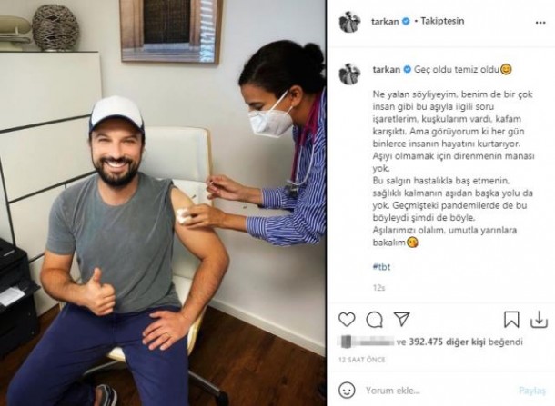 "Dirəşməyin mənası yoxdur, vaksin vurdurun" - Tarkan