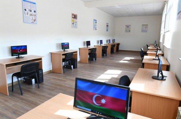 Mehriban Əliyeva yeni inşa edilən məktəbdə yaradılan şəraitlə tanış oldu - FOTOLAR