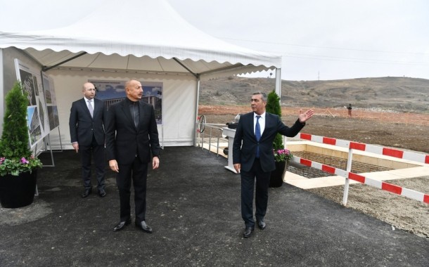 Prezident Cəbrayıl Rayon Mərkəzi Xəstəxanasının təməlini qoydu - FOTOLAR