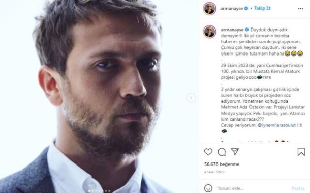 Məşhur aktyor  "Atatürk"  obrazını canlandıracaq - FOTO