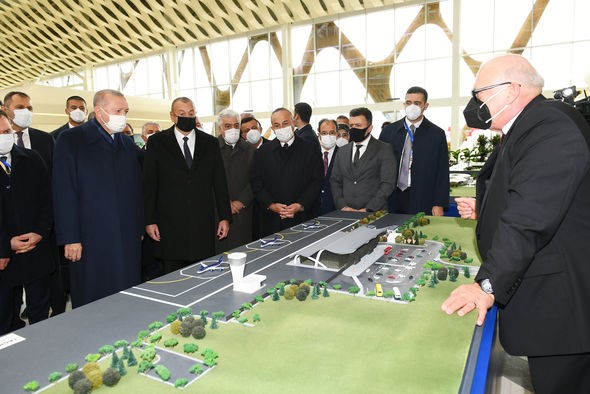 Prezidentlər Füzuli Beynəlxalq Hava Limanının açılışında - FOTOLAR (YENİLƏNİB)