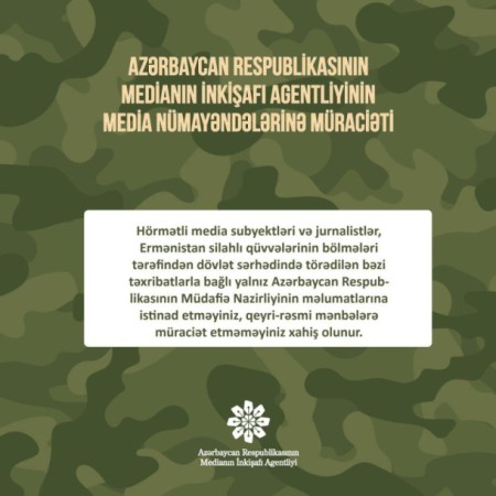 MEDİA jurnalistlərə müraciət edib - FOTO