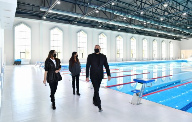 Prezident ailəsi ilə Quba Olimpiya İdman Kompleksində - FOTOLAR