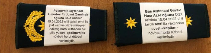 Hacı Əliyevə kapitan rütbəsi verildi - FOTO