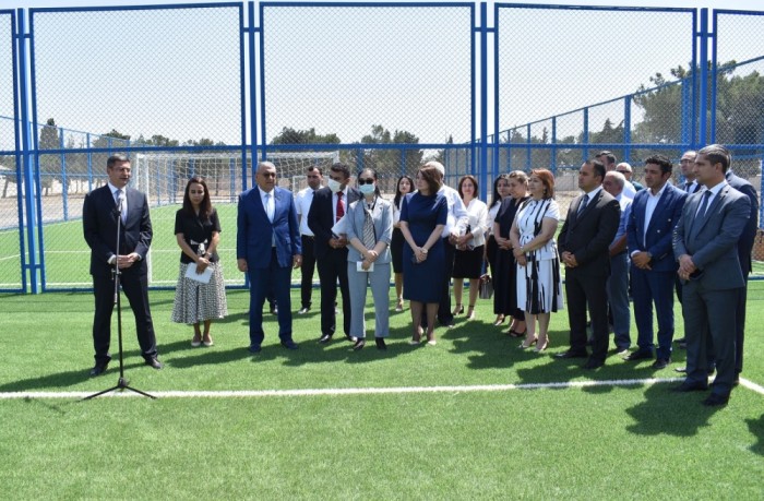 Xəzər rayonunda yenidən qurulan idman meydançaları istifadəyə verilib - FOTOLAR