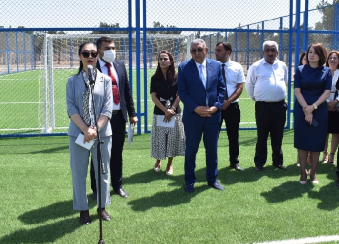 Xəzər rayonunda yenidən qurulan idman meydançaları istifadəyə verilib - FOTOLAR